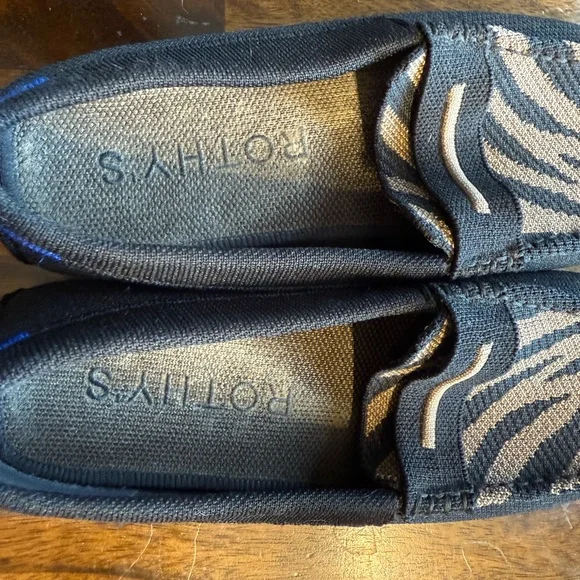 Rothy's Zebra Print Driver Loafers - Black and Tan - Picture 3 of 3